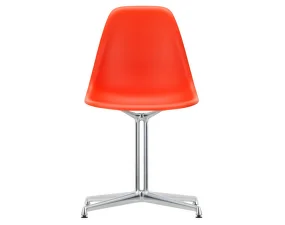 Stolička Eames DSL, poppy red / polished aluminum