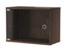 Skrinka Display Cabinet with Swing Glass Door, dark oak