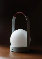 Prenosná lampa Carrie Leather Handle, linen blue