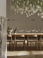 Rozkladací jedálenský stôl Kuma 240x100 cm, white pigmented oiled oak