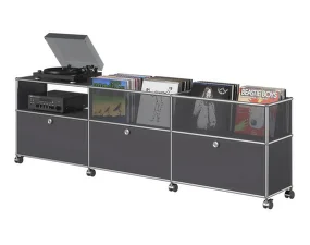 Hi-fi policová zostava na kolieskach USM Haller LB59, anthracite