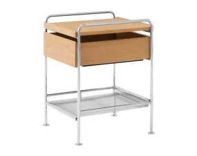 Odkladací stolík Alima NDS3, chrome / oak