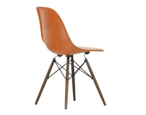 Stolička Eames Fiberglass DSW, red orange/dark maple