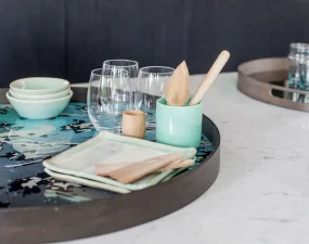 Podnos Glass Valet Tray Round, geometric