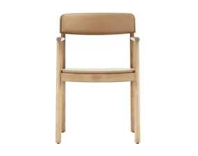 Čalúnená stolička s podrúčkami Timb, tan / ultra leather - Camel