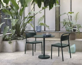 Stolík Linear Steel Café Table Ø70, burnt orange