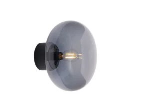Nástenná lampa Karl-Johan Wall Lamp, Black Stained Oak w. Smoked Glass