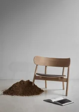 Kreslo Oaki s čalúneným sedákom, light oiled oak
