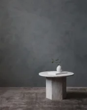 Stolík Epic Ø 60, white travertine
