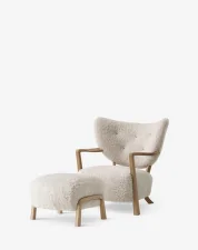 Pouf Wulff ATD3, oak/Sheepskin Moonlight
