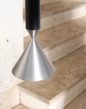 Závesná lampa Apollo 39, black ink/polished aluminium