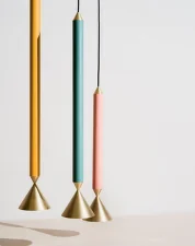Závesná lampa Apollo 59, deep sea/polished brass