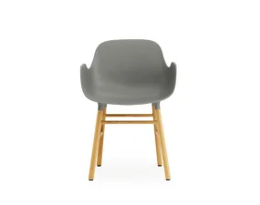 Stolička Form s podpierkami rúk, grey/oak