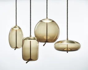 Závesné svietidlo Knot Sfera PC1016, smoke brown / brass