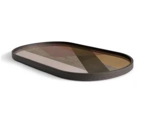 Podnos Angle Glass Tray Oblong M, pinot