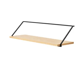 Polica Rail Shelf, black steel / natural oak
