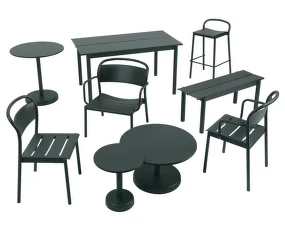 Stolík Linear Steel Coffee Table Ø70, dark green