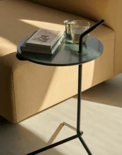 Stolík Halten SH9, warm black / Verde Guatemala Marble