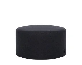 Pouf Folk Low, black tie wool