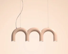 Závesné svietidlo Arch Triplette, nude