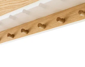 Polica Epoch 118 s háčikmi, natural oak