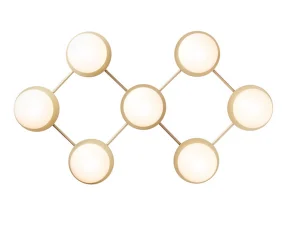Nástenné/stropné svietidlo Liila 7, nordic gold/opal