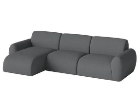 Rohová sedacia súprava Núvol ľavá s leňoškou, dark grey