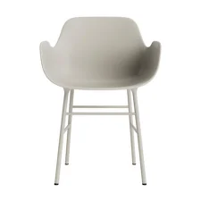 Stolička Form s podrúčkami, light grey/steel