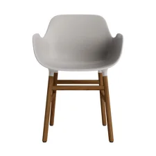 Stolička Form s podrúčkami, warm grey/walnut