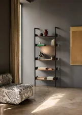 Policová zostava Rombe IF1, anthracite/lacquered walnut