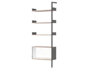 Policová zostava Rombe IF6 zo skrinkou, anthracite/lacquered walnut
