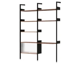 Policová zostava Rombe Konfigurácia D, anthracite/lacquered walnut
