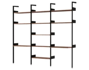 Policová zostava Rombe Konfigurácia I, anthracite/lacquered walnut