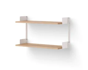 Policová zostava Wall Shelf 450, oak/white