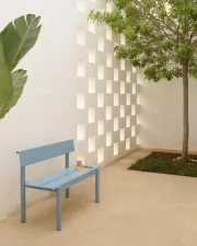 Lavica Linear Steel Bench s opierkou 170 cm, grey