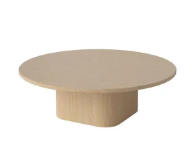 Konferenčný stolík Eida Ø90 H28, white pigmented oiled oak