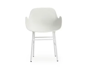 Stolička Form s podpierkami rúk, white/steel