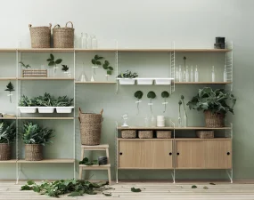 Komoda String Cabinet With Sliding Doors 78 x 30, oak