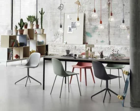 Stolička Fiber Side Chair Swivel Base, natural white