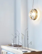Závesná lampa Orbital, white/silver