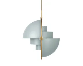 Závesná lampa Multi-Lite, sea grey/brass