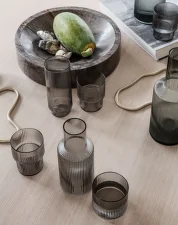 Poháre Ripple Long Drink smoke, set 4ks