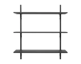 Polica Sector Shelf L/L, dark stained ash/black brass