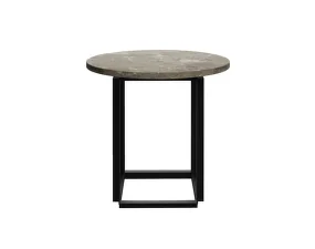Odkládací stolík Florence Side Table Ø50, gris du Marais marble / black