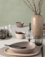Hlboký tanier Curve, warm grey