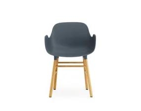 Stolička Form s podpierkami rúk, blue/oak