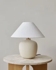 Stolná lampa Torso 37, sand/off white