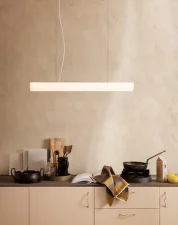 Závesná lampa Vuelta 100, white/brass