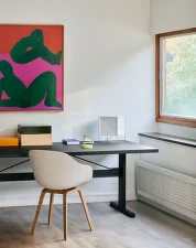 Stolička AAC 222 Lacquered Oak Veneer, white