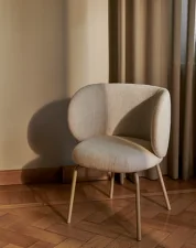 Jedálenská stolička Rico Bouclé, off-white/cashmere